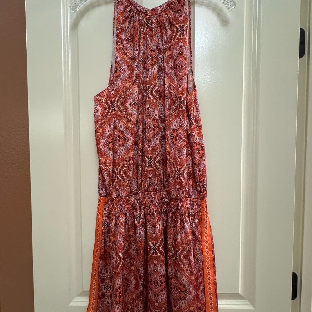 Ramy Brook Vibrant Orange Geometric Mini Dress NWOT